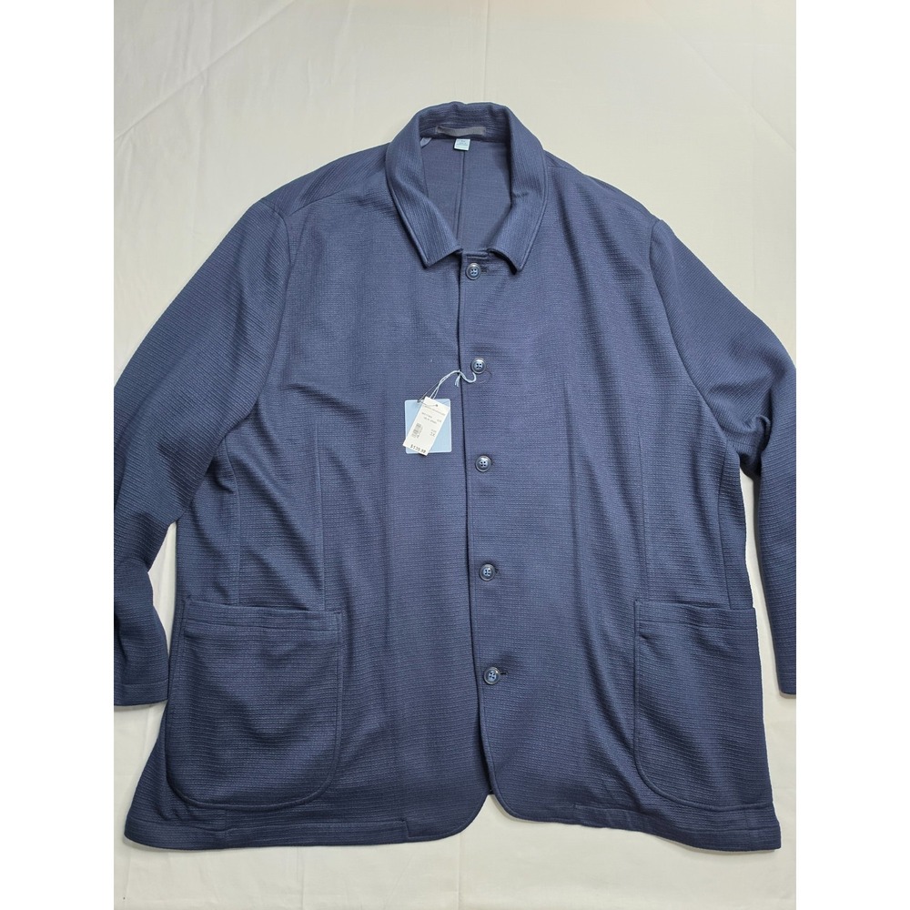 Joseph Abboud Shacket Men's 3X Blue Stretch Knit Modern Fit Button Front NWT